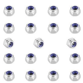30Pieces M10-1.5mm Nylon Lock Nuts,SpzcdZa 304(A2-70) Stainless Steel LockNuts for Industrial and Construction Fasteners;Standard Metric Thread Nylock Nuts