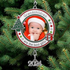 Banberry Designs Grandchildren Photo Christmas Ornament - Dated 2024 Charm #2725