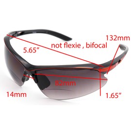 ColorViper Sports Double Injection Readers Flexie Reading Glasses size and color very (z1 shiny black metallic orange w/ bifocal, 2.50)