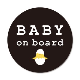 SignStore Baby on Board Sticker 4.5" Diameter Multicolor Vinyl Made in Japan Waterproof sticker_car_natural_07_Baby (Black)