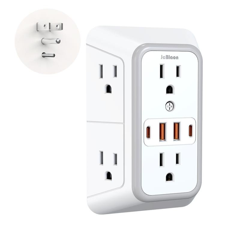 JcBlaon 6-Outlet Surge Protector Wall Charger with 4 USB Ports