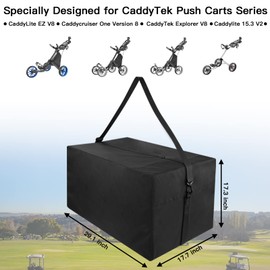 Xxerciz Golf Push Cart Bag for Caddytek, 3 Wheel Folding Carry Bag, Lightweight Carts Replacement Bag with Adjustable Straps Large Capacity