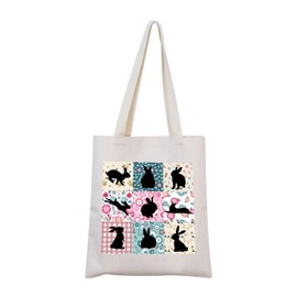 Retro Boho Rabbit Gift Rabbit Farm Tote Bag Rabbit Lover Gift Rabbit Mom Gift Farm Animal Gift For Farmer (Rabbit Farm Tote)