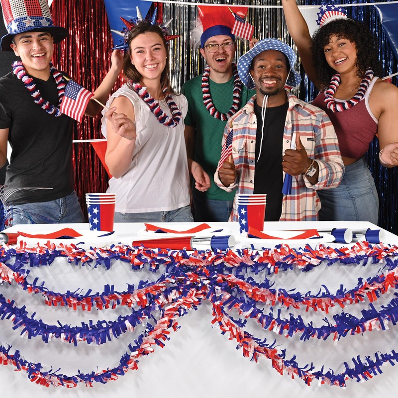 Tissue Festooning (red, white, blue) Party Accessory (1 count)