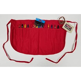 Simplicity Child Crayon Apron Red with Pack of 8 Premium Crayons