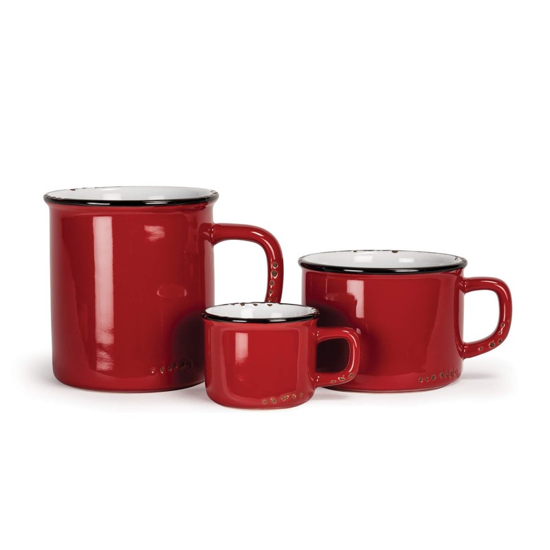 Abbott Collection Enamel Look Stoneware Cappucino Cup, Red
