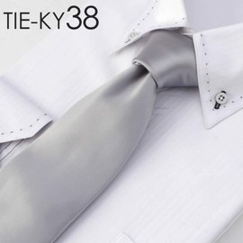 Dress Code 101 TIE-KY Men's Necktie, Solid Color, Silk Blend, Wavy Shiny Design, Striped Tie, Light Blue, Navy, Red, Wedding, TIE-KY38 Silver