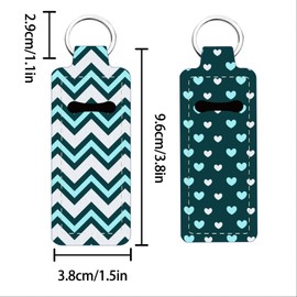 FREEBLOSS 2Pcs Chapstick Holder Keychain Lip Balm Holder Keychain Lightweight Lipstick Sleeve Pouch with Ripple Pattern for Women Girls 1.5x3.8''