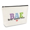 Best Auntie Ever Gift Makeup Bag Aunt Gifts from Niece Nephew Aunt Birthday Gifts Cosmetic Bag New Aunt Gift Aunt Appreciation Gift Christmas Thanksgiving Gift for Aunt Aunty Travel Makeup Pouch