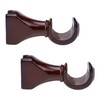 HEVSTIL 2-Pack Wood Curtain Rod Brackets,Return End Brackets for 1-2/5"