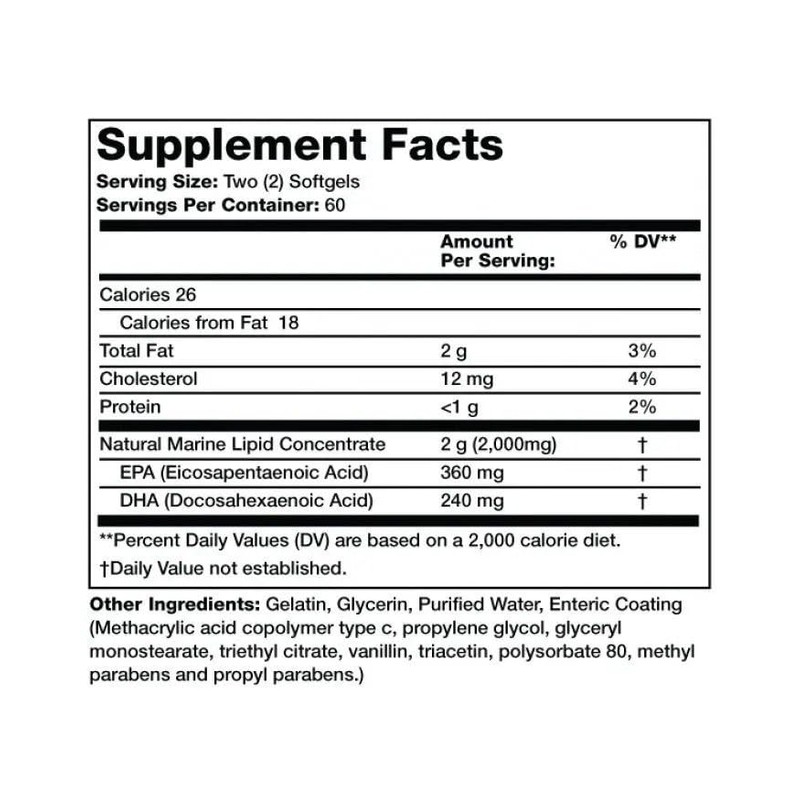 Olympian Labs Enteric Coated Omega 3 Fish Oils, 2000 mg