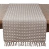 SARO LIFESTYLE Dashed Woven Table Runner, 16"x108", Grey