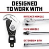 Powerbuilt 3 Piece Spring-Loaded Crowfoot Wrench Set, Adjustable, Auto Size,
