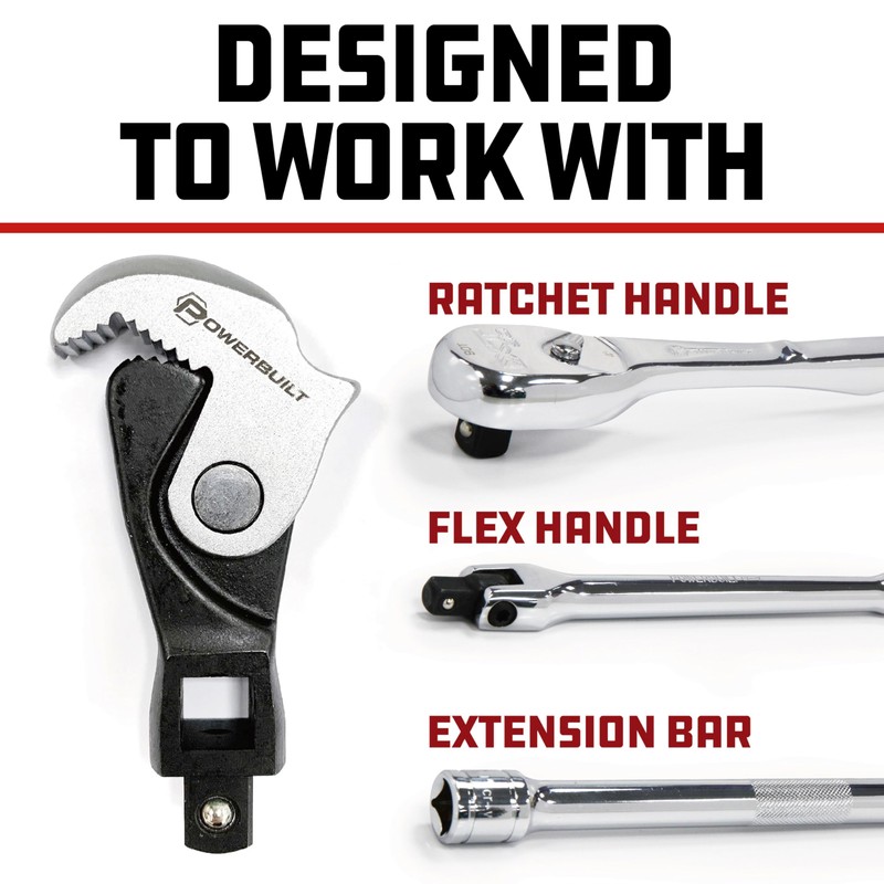 Powerbuilt 3 Piece Spring-Loaded Crowfoot Wrench Set, Adjustable, Auto Size,