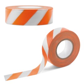 Pretwad 2 Rolls Orange Silver Road Barrier Tape, 2.5 cm x 45 m Hunting Route Marking Tape, Waterproof Reflective Marking Tape, Tree Marking Tape, Eye-catching Warning Tape for Wall, Pipeline
