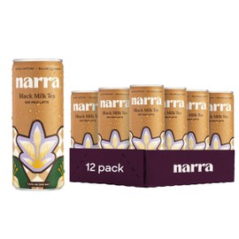Narra, Oat Milk Tea Latte - Black Tea, Natural Caffeine & L-Theanine, Organic Oat Milk, MCT Oil, Vegan, Dairy Free, No Refined Sugar, Non-GMO, 7.5 Fl Oz (12 Pack)
