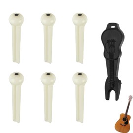 7 Pcs Guitar Parts with 1Pc Bridge Pin Puller Removeracoustic Guitar Bridge for Enhanced Sound and Easy Installation Guitar Pegs for Guitarist Electric Classical