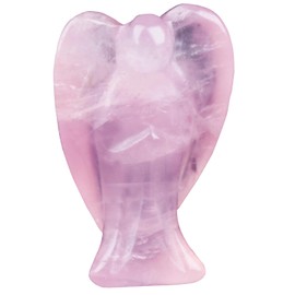 QLRSUXN Rose Quartz Angel Crystal Statue,Hand-Carved Polished Angel Figurines Healing Crystal Decor,Pink Cute Guardian Angel,Home Office Decoration Christmas Meditation Spiritual Gifts for Women