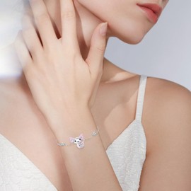 Waysles Axolotl Bracelet 925 Sterling Silver Cute Axolotl Bracelet Adjustable Animal Bracelet Salamander Jewellery Gift for Women Girls Children, Sterling Silver, Cubic Zirconia