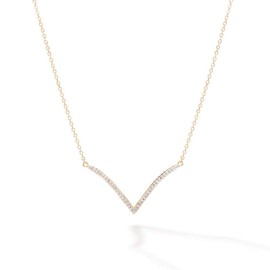 Gift From New York V-Line Necklace, 925 Silver Yellow Gold Plated