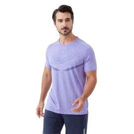 Apprivoise-moi Athletic T-Shirts for Men Moisture Wicking Cooling Running Short Sleeve Shirts Performance Tee Gym Tennis Workout Hiking Cationic Ultra-Soft Purple