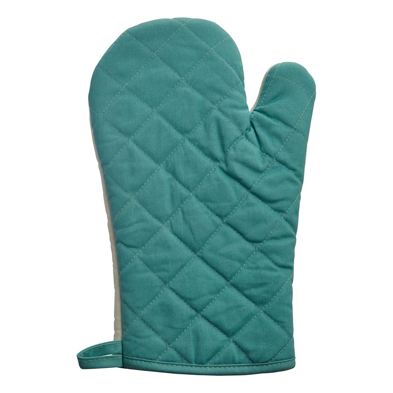 Premier Housewares Country Kitchen Single Oven Glove - White/Teal