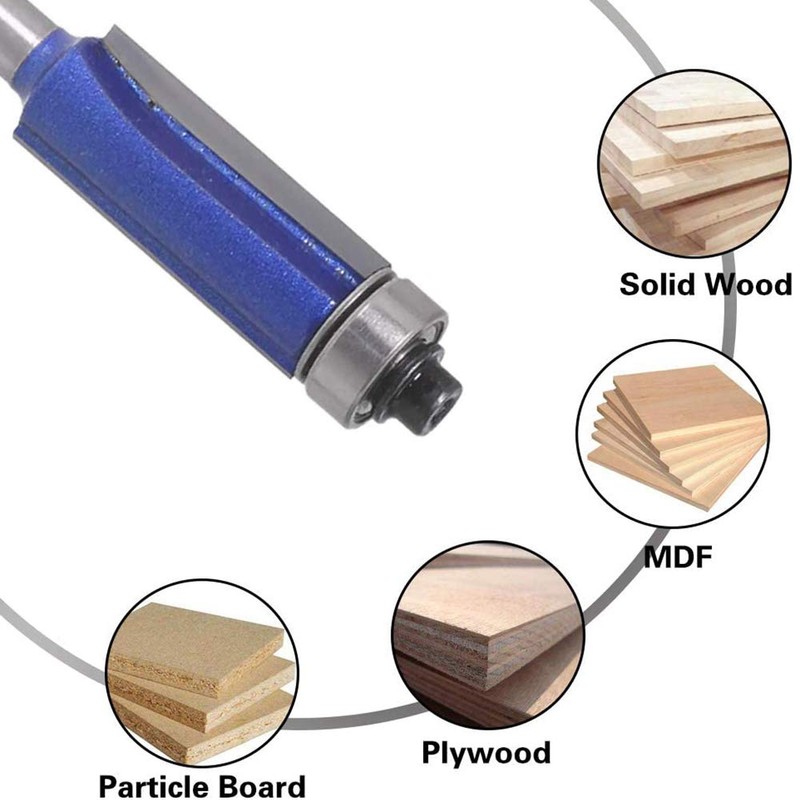 Mesee 4 Pieces Top End Bearing Flush Trim Router Bits