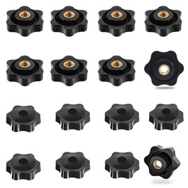 Star Grip Nut M6 and M8 14 Pieces, Thumb Screw Outer Diameter, Star Grip Nut Female Thread Brass for Machines and Systems, Furniture, Machine Tools, Fitness Equipment
