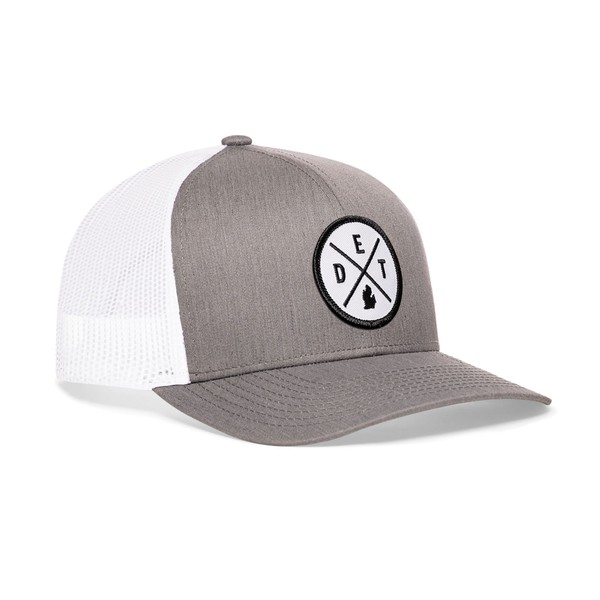 HAKA City X Trucker Hat Men Women Adjustable Baseball Cap Mesh Snapback Golf Hat, gray & white