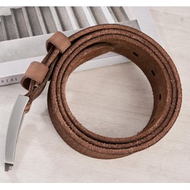 VRLEGEND Belts Men Genuine Leather Mens Belt Casual Jean Belts,Cowboy Belt Men Leather Belt with Gift Box (Brown, For 44"-46" Waist)