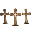 Catholic Wooden Cross Set for Table Decor, Rustic Wall Art