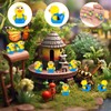 80 Pcs Mini Resin Ducks, Tiny Blue and Yellow Figures