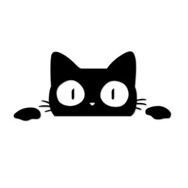 lifepower Cutting Sticker Car Sticker for Car, Motorcycle, Wall, Carry Case, Hide Dents and Scratches, Cute for Bicycle, Suitcase, Snowboard, Skateboard, Surfboard (Peeping Cat Black)