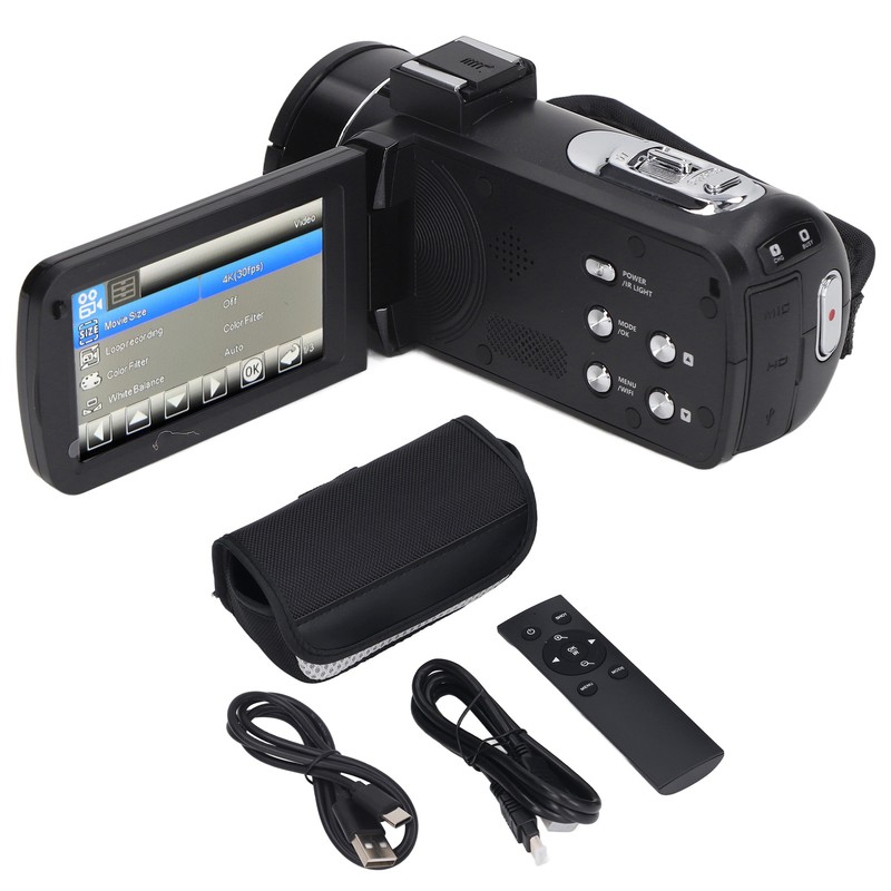 4K Video Camera Camcorder 18X Digital Zoom 56MP Video Recorder