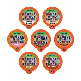 Double Donut Coffee Decaf Flavored Coffee Single Serve Cups for Keurig K Cup Brewer Variety Pack Sampler, 30Count, Decaf Variety Pack, 30Count (SYNCHKG105522)