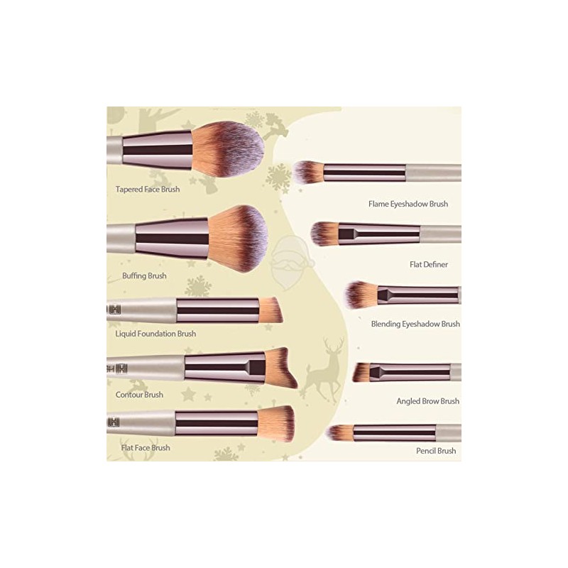 HEYMKGO- Juego de brochas de maquillaje profesional: contiene 10 brochas