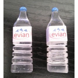 Unbranded 2 NEW dollhouse size mini EVIAN WATER BOTTLES