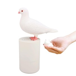 Pigeon Pooping Pigeon Soap Dispenser, Funny Bird Foaming Soap Dispenser (White)