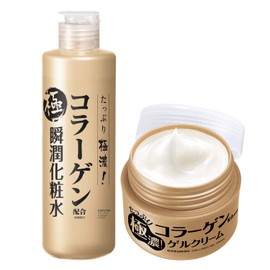 Plenty of Collagen, 2-Piece Set, Extra Densy! Collagen Shun Lotion, 8.1 fl oz (230 ml) + Collagen Gel Cream, 3.5 oz (100 g), Fragrance-free, Water Retention, Made in Japan, High Moisturizing