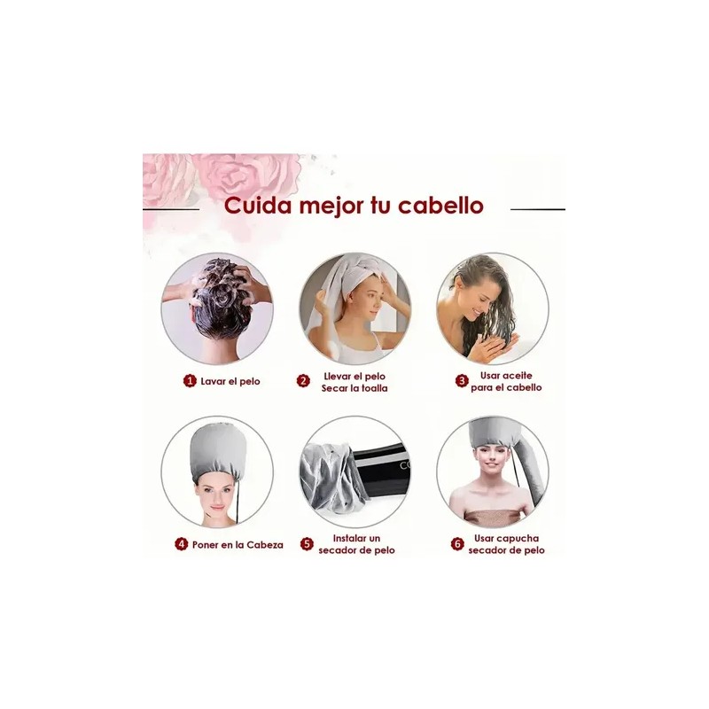 Secadora De Cabello Gorro Termico Pelo Calor Estilismo