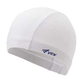 VIEW V154 W Swim Cap, Swimming Cap, Two-Way Tricot Fabric, Loose Type, White