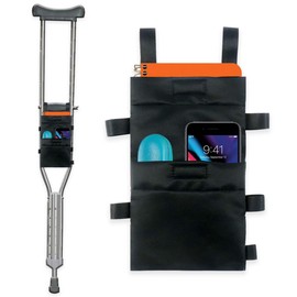 Bolsa de muletas, bolsa de almacenamiento de accesorios para muletas de gran capacidad, bolsa organizadora con soporte para bebidas y múltiples bolsillos, bolsa universal impermeable para muletas,