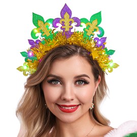 Barode Light Up Easter Headband Rabbit Led Colorful Flash Glowing Hair Band Accessories Costume Headwear for Women (Without rabbit)