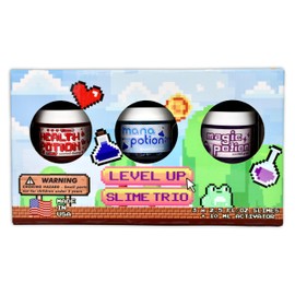 Level Up Slime Trio (3 x 2.5 fl/oz) - Scented Clear Textured Slime - Handmade in USA - Dope Slimes - Mutipack kit
