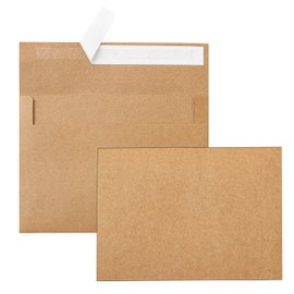 Silunkia Brown Blank Note Cards and Envelopes 4.25 x 5.5 Heavyweight Single Panel Cardstock and A2 Envelopes Printable Self Seal 20 Packs for DIY Wedding Invitations, Party Cards, Thank You Cards