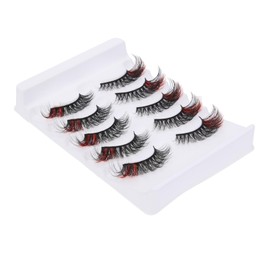 WOONEKY 5pairs Cat Eye False Eyelashes Natural Look for Parties and Daily Use Volume Extensions for Stunning Makeup Reusable and Lightweight Glamour
