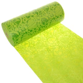 Dekoflor Table Runner, Table Decoration, Unique Hearts Design (Waterproof, Lotus Effect, Velvet Surface, 25 m Roll, 30 cm Width, 100% Nylon), May Green