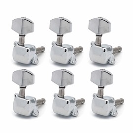 6R Semi-Closed Guitar Tuners String Tuning Pegs Keys Machine Heads Set For Acoustic Or Electric Guitar, Silver