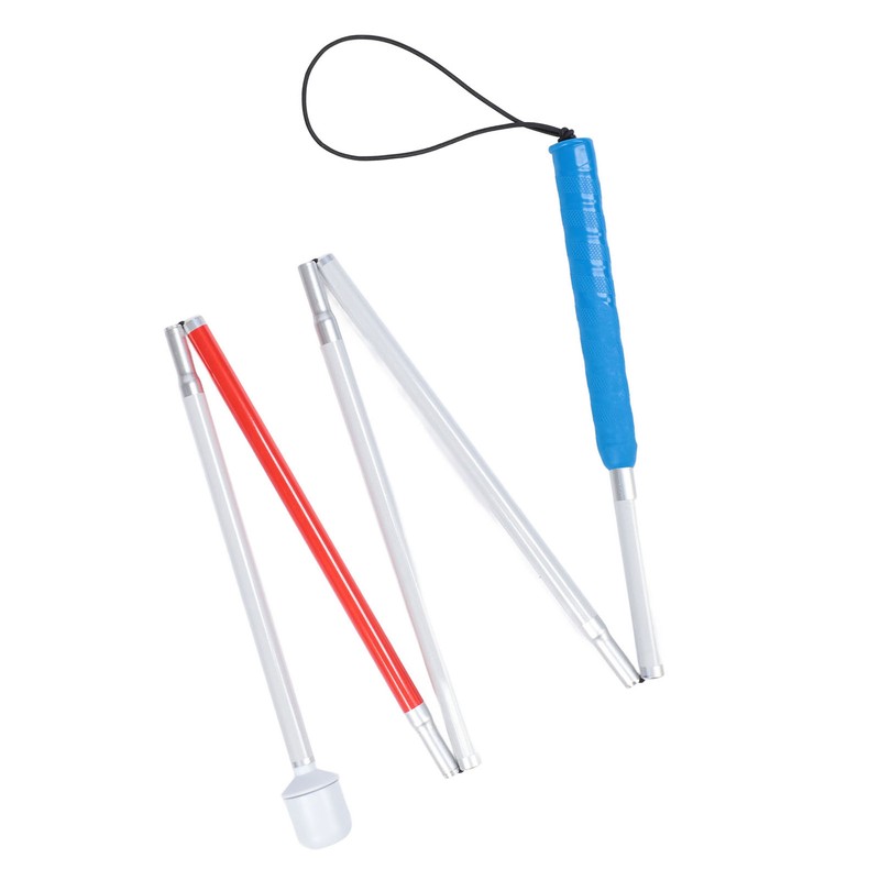 Folding Walking Pole Aluminum Alloy Collapsible Anti Slip Reflective Blind