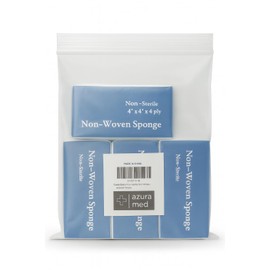 Azura 800 Gauze Pads 4x4 – Non-Woven 4-Ply, Non-Sterile Sponges for First Aid, Facial Cleansing, Estheticians – Lint-Free, All-Purpose, with Resealable Bag to Protect from Dirt & Moisture